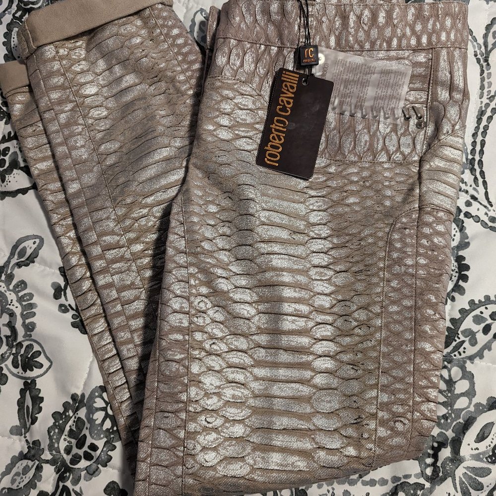 Roberto Cavalli Reptillian Jeans with tags